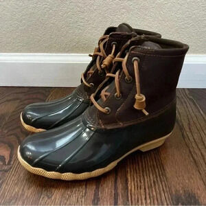 Sperry Top-Slider Saltwater Duck Rain Waterproof Rubber Boot Women Sz 6 STS91176